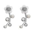 thumbnail image 1 of Qarigey Pendientes de flores de moda para mujer: elegantes y delicados pendientes de tuerca para mujer, pendientes de perlas, elegantes, Type3 NO3, 1 of 6