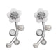 thumbnail image 1 of Jumpingount Aretes ligeros para mujer - Pendientes de flores delicados y modernos Pendientes de perlas Minimalista Asequible Hecho a mano Ropa, zapatos y accesorios Miscelánea plateado, 1 of 6