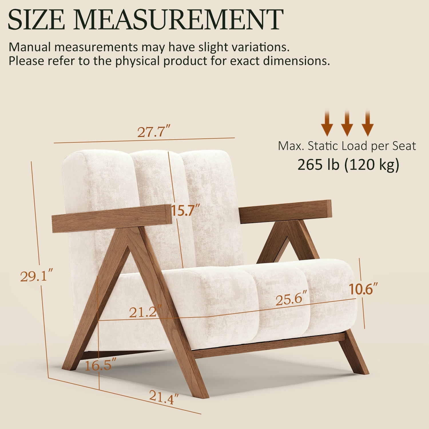 Modern Accent Chair Set of 2 for Living Room Bedroom,Comfy Chenille Reading Chair with Wood Frame,Upholstered Lounge Armchair with Thick High-Elastic Sponge for Apartment & Waiting Room,White