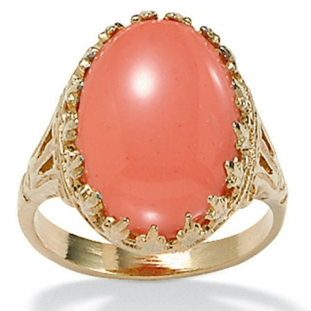 Palm Beach Jewelry Gold Plated Simulated Coral Ring