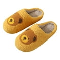thumbnail image 4 of Rokment Cute Bear Slippers for Women Christmas Fuzzy Memory Foam Animal House Shoes Cozy Warm Winter Fleece Indoor Bedroom Home Slip on Yellow Size 5.5, 4 of 6