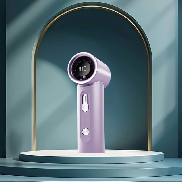 Ventilador portátil portátil de bajo ruido recargable mini personal de 100 velocidades para mesa de verano en el hogar interno al aire libre Púrpura
