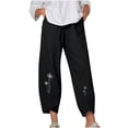 thumbnail image 2 of Lilgiuy Women Fashion Casual Printing Pocket Fold Loose Full Length Pants Lightweight Versatile Going Out Pants, 2 of 4