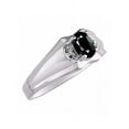 thumbnail image 3 of RYLOS Mens Rings Sterling Silver Classic Design 7X5MM Oval Gemstone & Diamond  Onyx October Birthstone Ring Size 9, 3 of 6