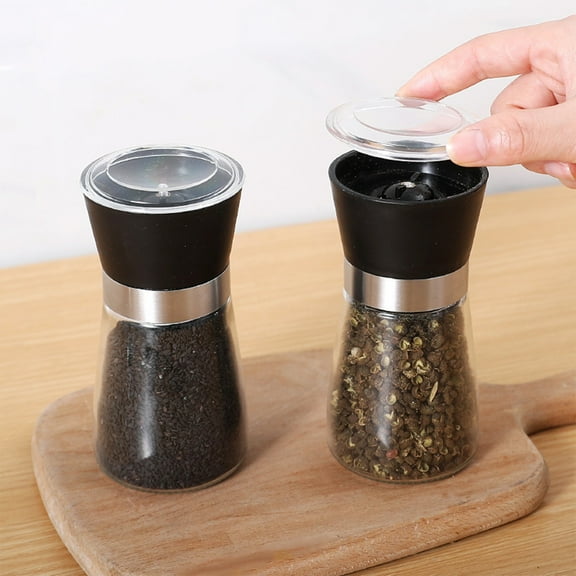 Salt And Pepper Grinder Stainless Steel Adjustable Ceramic Sea Salt Grinder & Pepper Grinder Glass Salt And Pepper Shakers Pepper Mill & Salt Mill, Adjustable Salt And Pepper Grinder Mill