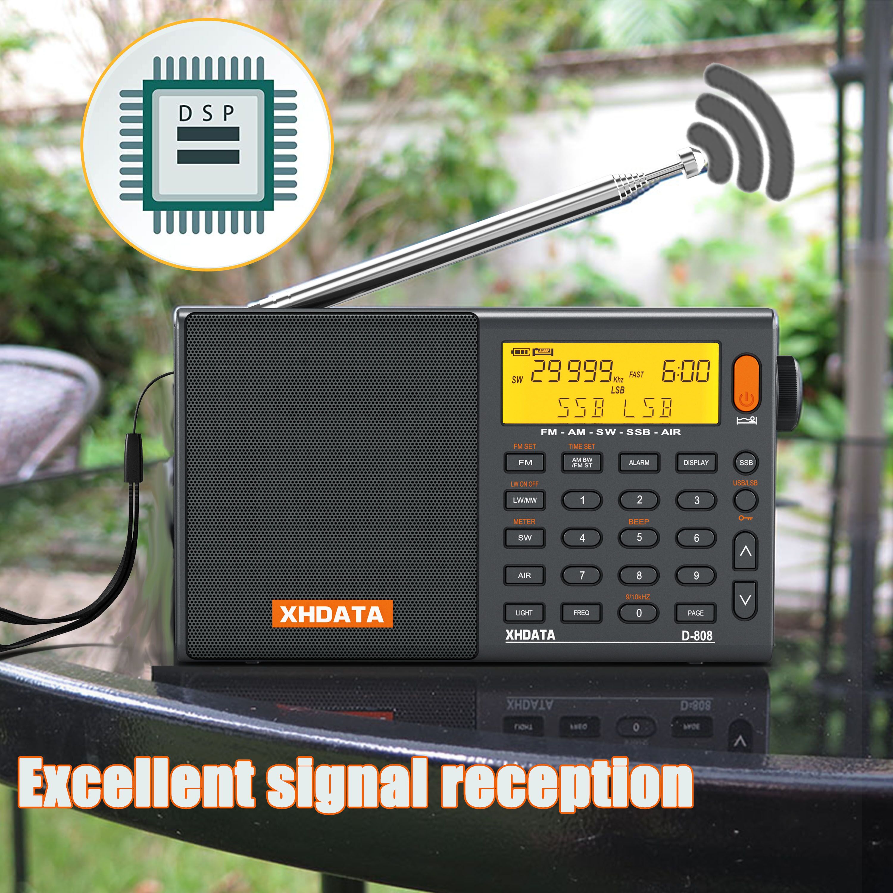 XHDATA D-808 Portable Digital Shortwave Radio Receiver photo 3