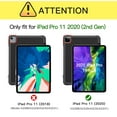 thumbnail image 2 of iPad Pro 11 Case 2020 with Pencil Holder, iPad Pro 11 2nd Generation Case, Allytech Kids Friendly Heavy Duty Shockproof Protective Covers with 360 Rotate Stand /Hand Strap/ Should Belt, Navyblue+Rose, 2 of 7
