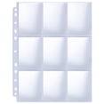 thumbnail image 1 of Fundas para páginas de álbum para cartas coleccionables HERKKA, 9 bolsillos, paquete de 100, 11 perforaciones, 1 of 7