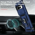 thumbnail image 5 of Nalacover Heavy Duty Armor Case for Google Pixel 6 Pro, Rugged PC Soft TPU Military Grade Shockproof Metal Magnetic Car Mount Cover with Camera Lens Sliding Ring Holder Bracket Case,Blue, 5 of 8