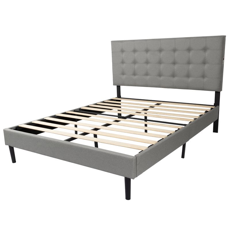 Fabric Tufted Queen Led Panel Bed, What Is A Panel Bed Frame