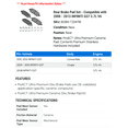 thumbnail image 2 of Rear Brake Pad Set - Compatible with 2008 - 2013 INFINITI G37 3.7L V6 2009 2010 2011 2012, 2 of 2