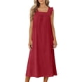 thumbnail image 2 of FAHXNVB Womens Nightgowns Square Neck Ruffle Hem Sleeveless Victorian Sleep Dress Ladies Flowy Long Sleepwear Night Dress, 2 of 7