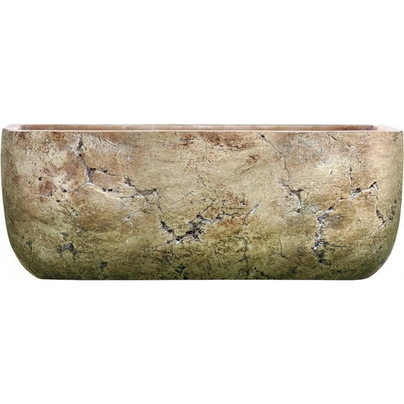 Classic Home 8'' x 3'' x 3'' Trough Earth Moss Gray Cement Planter with Drainage Hole