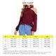 thumbnail image 4 of Hombro frío knit gota hombro linterna manga larga crewneck knit suave suelta waffle pullover para mujeres vino rojo L, 4 of 5