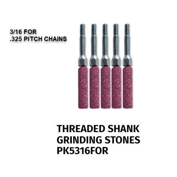 5 PACK CHAINSAW SHARPENING STONE 3/16 THREADED GRANBERG 12V FOR .325 CHAIN