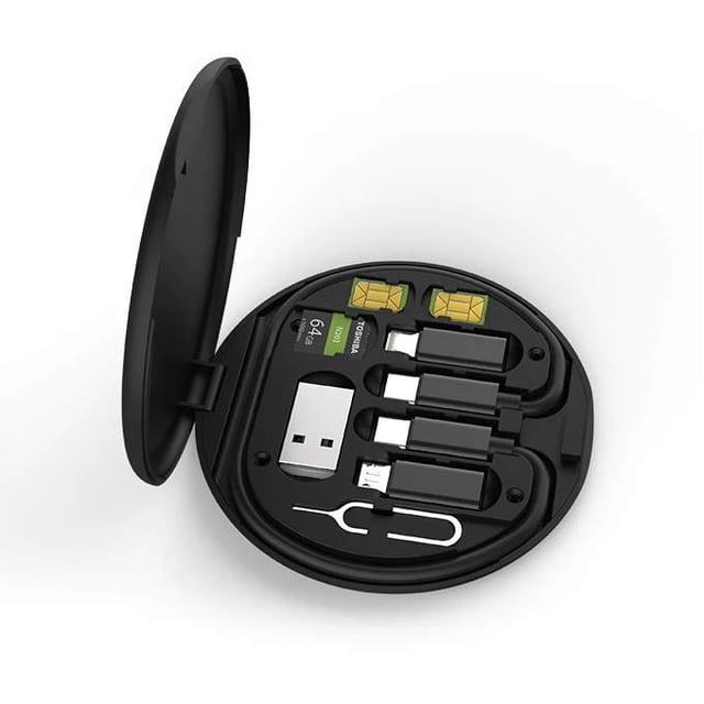 Cables para carga de smartphones 6 en 1 con caja de almacenamiento de cable de datos multifunción 60w de carga rápida Genérico Generico