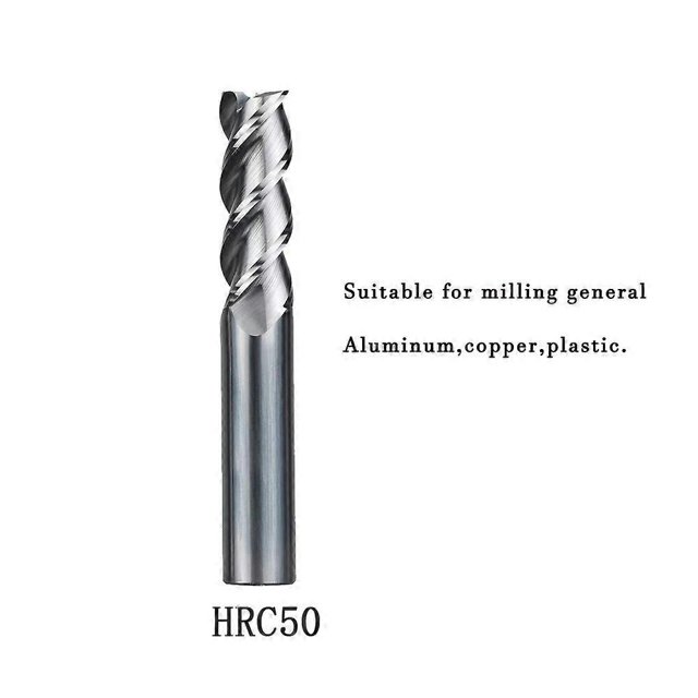 Fresa de carburo de 3 flautas, fresa de extremo de tungsteno, herramienta CNC, herramientas para trabajar la madera, aluminio, fibra de vidrio, acrílico, madera, cobre y plástico