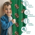 thumbnail image 3 of Blackout Kids Curtains,Green Striped Footballs Pattern Childrens Insulated Curtains Set Of 2,Bedroom Essentials,Toddler Room Decor 52"x63", 3 of 5