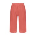 thumbnail image 5 of vigerkar Women's Casual Summer Bermuda Shorts Side Split Button Deco Knee Length Long Shorts with Pockets, Dressy High Waisted Work & Beach Outfits (Watermelon Red, 3XL), 5 of 8