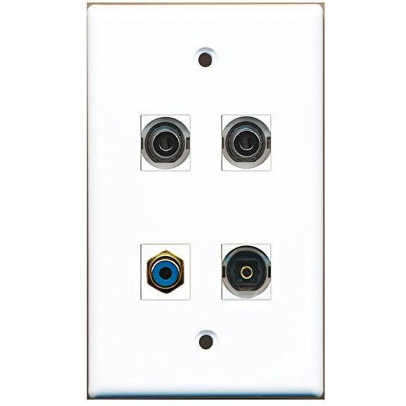 RiteAV - 1 Port RCA Blue 1 Port Toslink 2 Port 3.5mm Wall Plate