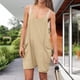 thumbnail image 5 of Monos De Tirantes Romper Jumpsuits Lino Loose Summer Rompers Mujeres Viajes Compras (Camel XXL) Ygjytge para Mujer Camello T XL, 5 of 7