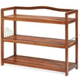thumbnail image 2 of Patiojoy Freestanding 3-Tier Wood Shoe Rack Shelf Storage with 4 Metal Hanging Bars, 2 of 5