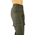 thumbnail image 4 of Pantalon cargo color verde militar de mezclilla stretch y tiro alto jeanswest 9518c verde oscuro 9, 4 of 5