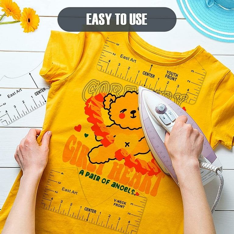 Tshirt Ruler Guide forAlignment - 4 Pcs of PVC T Shirt Rulers to Center  Designs
