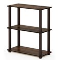 thumbnail image 1 of Furinno Turn-S-Tube 3-Tier Compact Multipurpose Shelf Display Rack with Square Tube, Walnut/Brown, 18025WN/BR, 1 of 4