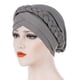 thumbnail image 2 of Moda sólido turbante cómodo una sola capa transpirable cabeza bufanda envuelve sombreros de capó de pelo para mujeres Gray Scienceny AP008796-06B, 2 of 6