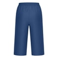 thumbnail image 5 of Inglocry Bermuda Shorts for Women 2026 High Waisted Drawstring Trendy Stretchy Denim Shorts Knee Length Cutoff Loose Fit Long Short Pants Royal Blue M, 5 of 5