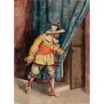 thumbnail image 2 of A. Arrunategin 11x14 Black Ornate Wood Framed Double Matted Museum Art Print Titled: Musketeer on Guard, 2 of 5