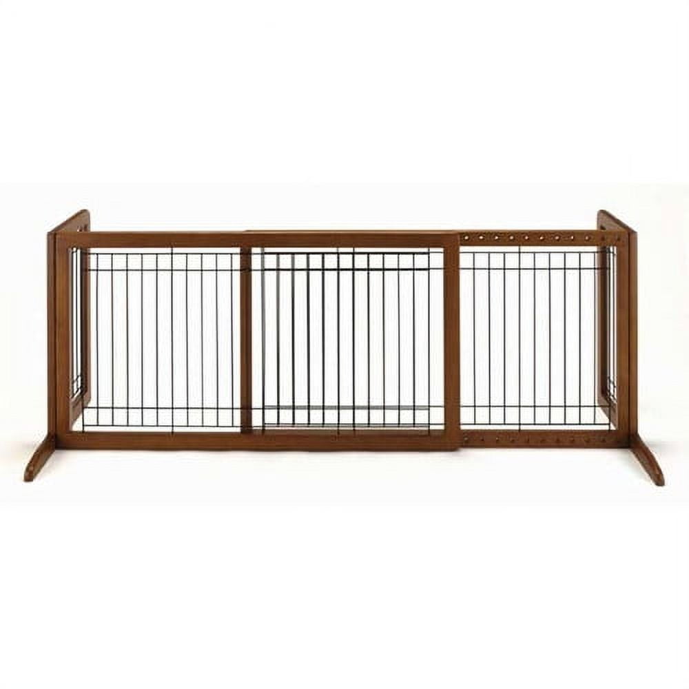 Richell 20"H Freestanding Dog Gate, Brown
