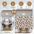 thumbnail image 5 of Retro Geometric Window Privacy Film Art Decor Orange Gray Semicircle Decorative Glass Window Film UV Blocking Static Cling Non-Adhesive Sticker Covering for Home Door 17.7 x 39.3 inches, 5 of 8