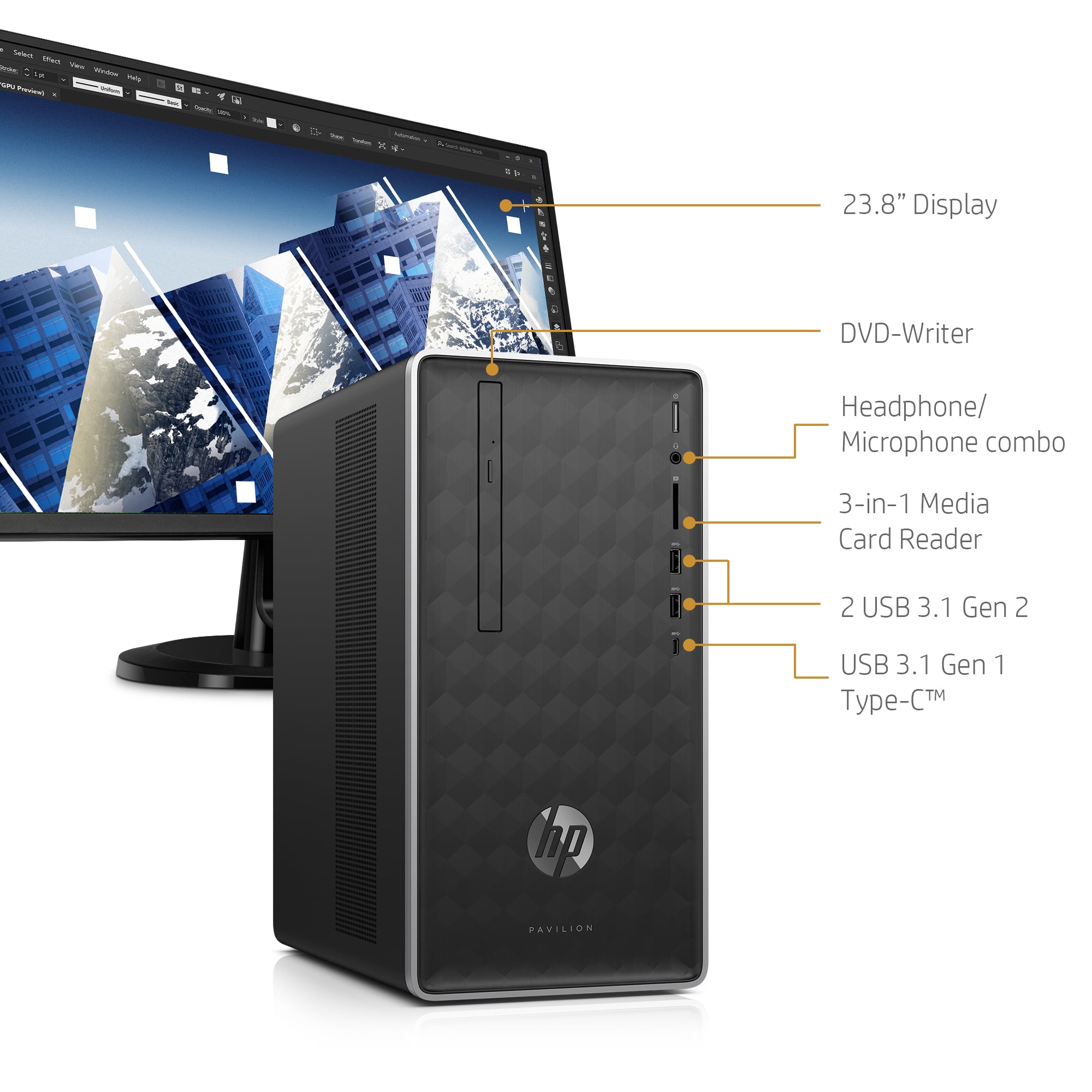 HP Desktop and 23.8
