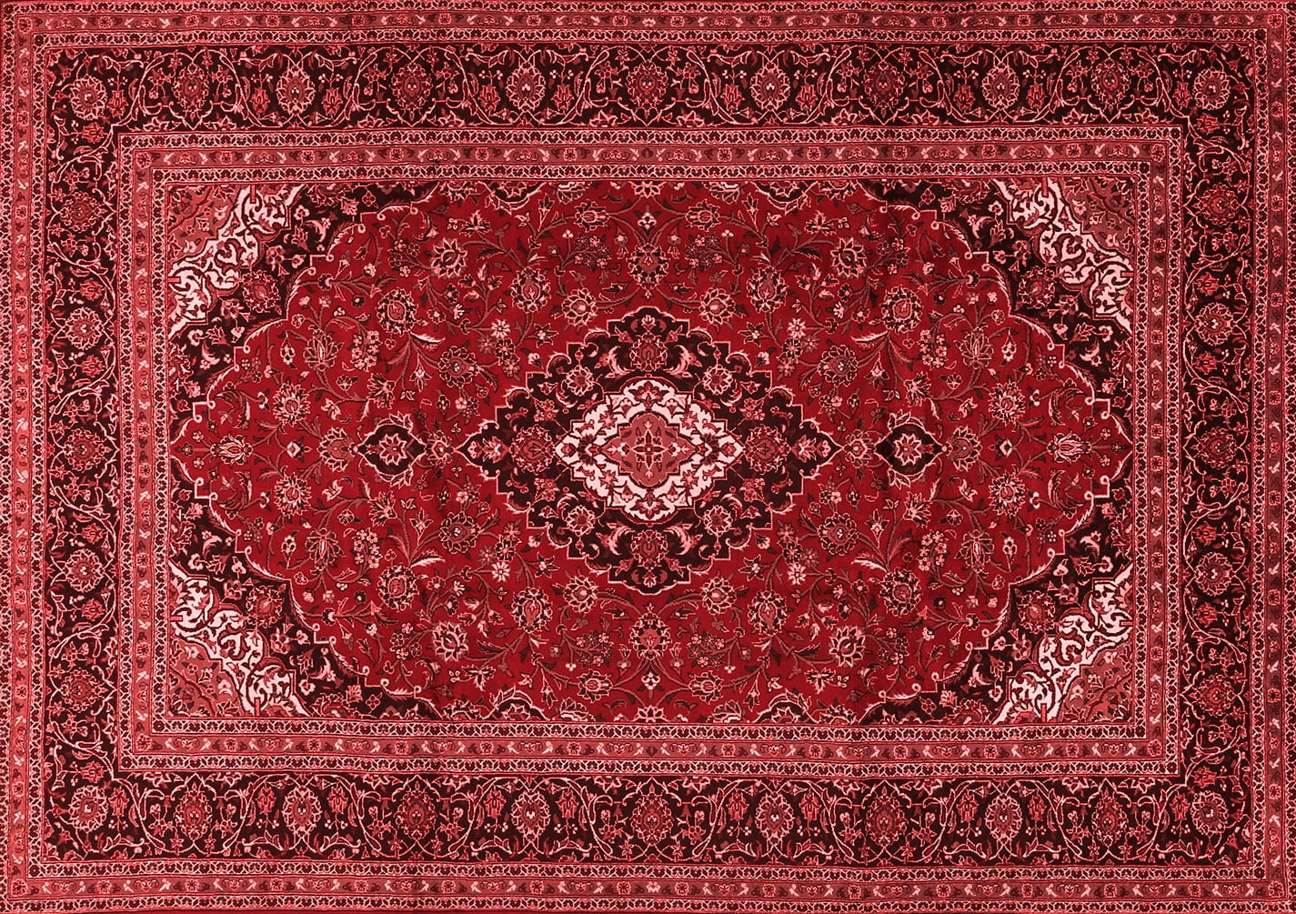 Ahgly Company Indoor Rectangle Medallion Red Traditional Area Rugs, 3' x 5'