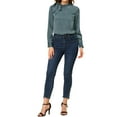 thumbnail image 2 of INSPIRE CHIC Women's Elegant Satin Shirt Bow Tie Office Work Blouses Tops, 2 of 5