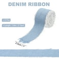 thumbnail image 2 of Uxcell Denim Ribbon, 6 Roll 1 Inch 2 Yard Jean Fabric Ribbon Rustic Handmade Frayed Fringe Cloth Ribbon for Gift Wrapping, Wedding Invitations, Light Blue, 2 of 7
