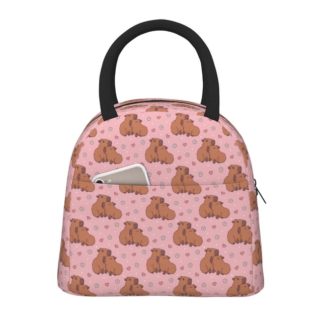 Disketp Heart Capybara Bolsa Térmica para Almuerzo, Lonchera con Abertura Amplia y Gran Capacidad, Organizador Reutilizable para Mujeres, Hombres y Adultos