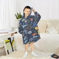 thumbnail image 6 of FORMRS Wearable Blanket Hoodie with Sleeves for Kids Cozy Flannel Sweatshirt, Cartoon Ocean Pattern, 6 of 7