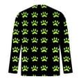 thumbnail image 4 of Ceisia Men's Colorful Glitter Paw Print T-Shirt | Slim Long-Sleeve Crewneck Casual Top Gift, 4 of 5