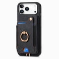 thumbnail image 2 of for iPhone 17 Pro Max Phone Case Wallet with Card Holder,PU Leather Flip Folio Case,RFID Blocking Ring Holder Kickstand Wrist Strap Magnetic Protective Women Men Cover,Black,For iPhone 17 Pro Max, 2 of 11