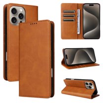 Allytechgroup Wallet Case for iPhone 13 Pro, Built-in Credit Card Slot RFID Blocking PU Leather Flip Stand Magnetic Closure Case Military Grade Drop Protection for iPhone 13 Pro, Brown