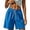 Blue, variant on Tqcoqu Plus Size Shorts for Women High Waisted Casual Drawstring Summer Sweat Shorts Elastic Waist Wide Leg Fashion Outfit with Pockets,Black Women's M-XXXXXL