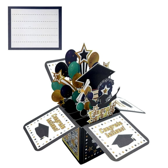 Graduation Pop Up Card 2026, 3D Congrats Grad Card with Envelope for High School, College, University & PhD Graduates, Graduation Greeting Card Gift