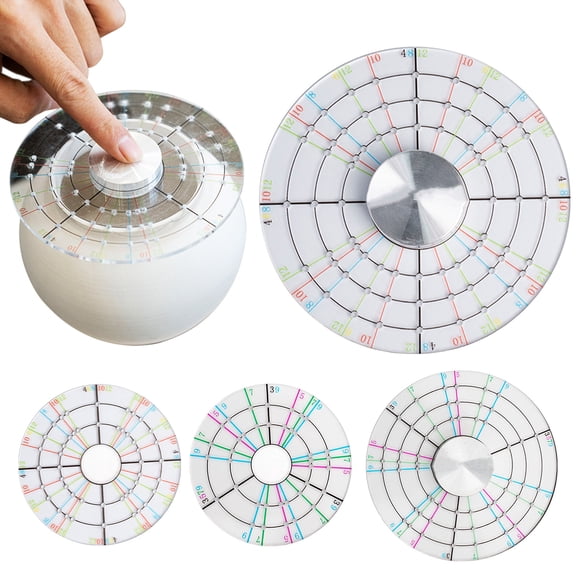 Homerr Pottery Trimming Tool Pottery Wheel Accessory Pottery Trimming Spinner Tool Ceramic Disc Wheel Trim Clay Tools | Easy to Use Colorful Scale Design DIY Pottery