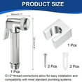 thumbnail image 2 of Uxcell Bidet Sprayer for Toilet, Handheld Jet Sprayer Kit Faucets for Bidet Toilet, Bathroom and Personal Cleaning Silver, 2 of 6