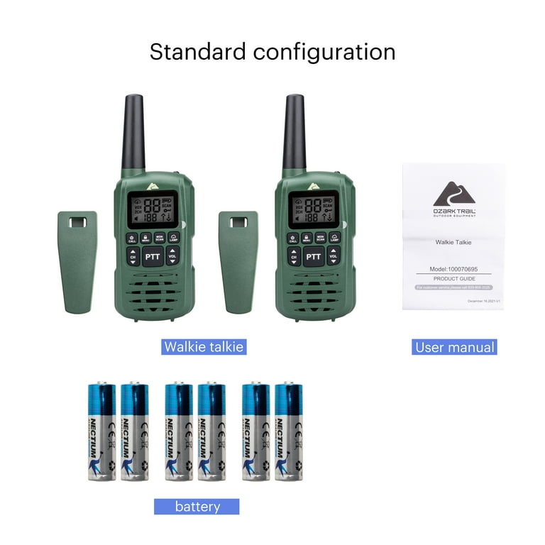 Ozark Trail Waterproof Two Way Walkie Talkie 22 Channels 16
