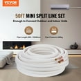 thumbnail image 2 of VEVOR 50FT Mini Split Line Set, 1/4" & 1/2" O.D Copper Pipes Tubing and Triple-Layer Insulation., 2 of 9