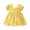 Yellow, variant on Zwiiyzr Boho Baby Dress Toddler Girl Summer Daisy Round Neck Bubble Sleeve Bow Short Sleeve Dress for 6 Months-3 Years Baby Clothes Blue